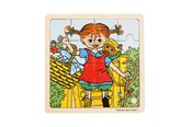 Puzzle - Pippi Langstrømpe Pippi - Framed Wooden Puzzle - Pippi And Mr. Nilss - 8634