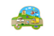 Puzzle - Peppa Pig - Wooden Peg Puzzle - Transport - 8981
