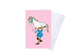 Hobby-Zubehör - Pippi Langstrømpe Pippi - Greeting Card w. Envelope - Blue - 8617