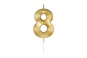 Spielzeug - Globos Cake Candle 6cm Metallic Gold no. 8 - 1018