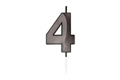 Spielzeug - Globos Cake Candle 6cm Metallic Black no. 4 - 1064