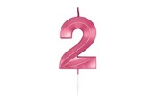 Spielzeug - Globos Cake Candle 6cm Metallic Light Pink no. 2 - 1042