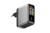 Handys - Adapter und Ladegeräte - CUKTECH AD1204U 120W Wall Charger with Display and USB-C Cable - Silver - AD1204U