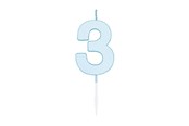 Spielzeug - Globos Cake candle 4.5cm Pastel Blue no. 3 - 1183