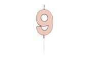 Spielzeug - Globos Cake Candle 4.5cm Metallic Rose Gold no. 9 - 1099
