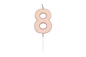 Spielzeug - Globos Cake Candle 4.5cm Metallic Rose Gold no. 8 - 1098