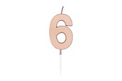 Spielzeug - Globos Cake Candle 4.5cm Metallic Rose Gold no. 6 - 1096