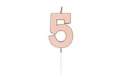 Spielzeug - Globos Cake Candle 4.5cm Metallic Rose Gold no. 5 - 1095