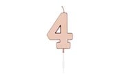 Spielzeug - Globos Cake Candle 4.5cm Metallic Rose Gold no. 4 - 1094