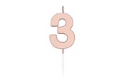 Spielzeug - Globos Cake Candle 4.5cm Metallic Rose Gold no. 3 - 1093
