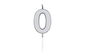 Spielzeug - Globos Cake Candle 4.5cm Metallic Silver no. 0 - 1080