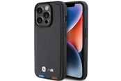 Handys - Cover & Cases - BMW BMHCP15L22PTDK iPhone 15 Pro 6.1 black/black Leather Stamp Tricolor - 3666339143367