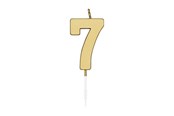 Spielzeug - Globos Cake candle 4.5cm Metallic Gold no. 7 - 1077