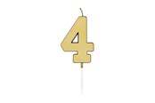 Spielzeug - Globos Cake Candle 4.5cm Metallic Gold no. 4 - 1074