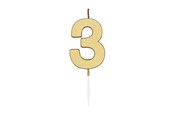 Spielzeug - Globos Cake candle 4.5cm Metallic Gold no. 3 - 1073