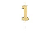 Spielzeug - Globos Cake Candle 4.5cm Metallic Gold no. 1 - 1071