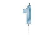 Spielzeug - Globos Cake Candle 6cm Metallic Light Blue no. 1 - 1051