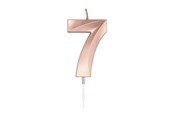 Spielzeug - Globos Cake Candle 6cm Metallic Rose Gold no. 7 - 1037