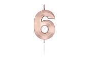 Spielzeug - Globos Cake Candle 6cm Metallic Rose Gold no. 6 - 1036