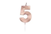 Spielzeug - Globos Cake Candle 6cm Metallic Rose Gold no. 5 - 1035