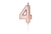 Spielzeug - Globos Cake Candle 6cm Metallic Rose Gold no. 4 - 1034