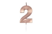 Spielzeug - Globos Cake Candle 6cm Metallic Rose Gold no. 2 - 1032