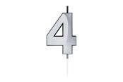 Spielzeug - Globos Cake Candle 6cm Metallic Silver no.4 - 1024