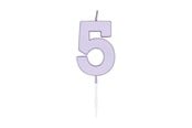 Spielzeug - Globos Cake candle 4.5cm Pastel Lilac no. 5 - 1215