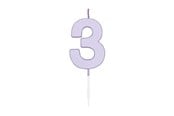 Spielzeug - Globos Cake candle 4.5cm Pastel Lilac no. 3 - 1213