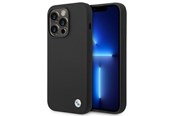 Handys - Cover & Cases - BMW Silicone Metal Logo Case for iPhone 14 Pro - Black - 3666339090449