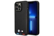 Handys - Cover & Cases - BMW BMHMP14L22PTDK iPhone 14 Pro 6.1 "black / black Leather Stamp Tricolor Magsafe - 3666339089320