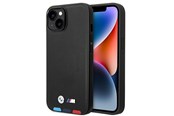 Handys - Cover & Cases - BMW BMHMP14S22PTDK iPhone 14 6.1 "black / black Leather Stamp Tricolor Magsafe - 3666339089306