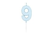 Spielzeug - Globos Cake candle 4.5cm Pastel Blue no. 9 - 1189