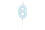 Spielzeug - Globos Cake candle 4.5cm Pastel Blue no. 6 - 1186