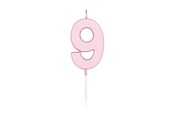 Spielzeug - Globos Cake candle 4.5cm Pastel Pink no. 9 - 1119