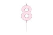 Spielzeug - Globos Cake candle 4.5cm Pastel Pink no. 8 - 1118
