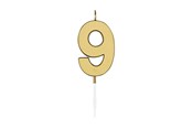 Spielzeug - Globos Cake candle 4.5cm Metallic Gold no. 9 - 1079