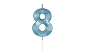 Spielzeug - Globos Cake Candle 6cm Metallic Light Blue no. 8 - 1058