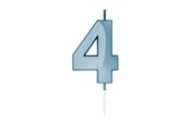 Spielzeug - Globos Cake Candle 6cm Metallic Light Blue no. 4 - 1054