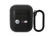 Handys - Anderes Zubehör - BMW BMA222PVTK AirPods 1/2 cover black/black Leather Curved Line - 3666339089535