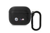 Handys - Anderes Zubehör - BMW BMA322PVTK AirPods 3 gen cover black/black Leather Curved Line - 3666339089559