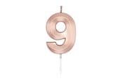 Spielzeug - Globos Cake Candle 6cm Metallic Rose Gold no. 9 - 1039
