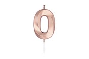 Spielzeug - Globos Cake Candle 6cm Metallic Rose Gold no. 0 - 1030