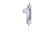 Spielzeug - Globos Cake Candle 6cm Metallic Silver no.1 - 1021