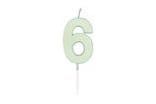Spielzeug - Globos Cake candle 4.5cm Pastel Mint no. 6 - 1196