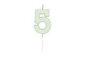 Spielzeug - Globos Cake candle 4.5cm Pastel Mint no. 5 - 1195