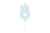 Spielzeug - Globos Cake candle 4.5cm Pastel Blue no. 5 - 1185