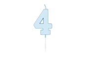Spielzeug - Globos Cake candle 4.5cm Pastel Blue no. 4 - 1184