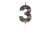 Spielzeug - Globos Cake Candle 6cm Metallic Black no. 3 - 1063