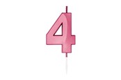 Spielzeug - Globos Cake Candle 6cm Metallic Light Pink no. 4 - 1044